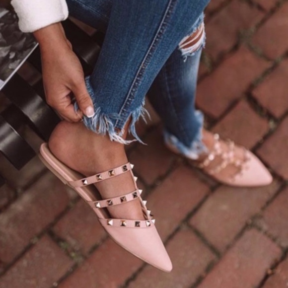 Shoes - LAST a MUST HAVE Stud Flats - BLUSH